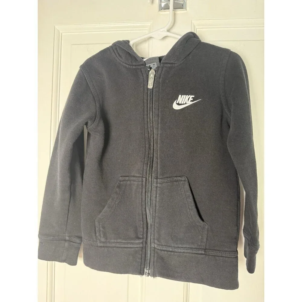 Nike Boys Lot Of 2 Sweatshirts Black Full Zip & Red Crewneck Pullover Side 4 XS